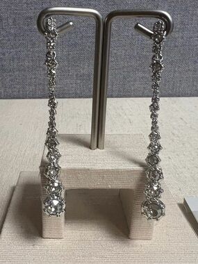 Alexis Bittar Ruthenium-Plated Punk Royale Crystal Linear Drop Earrings NEW